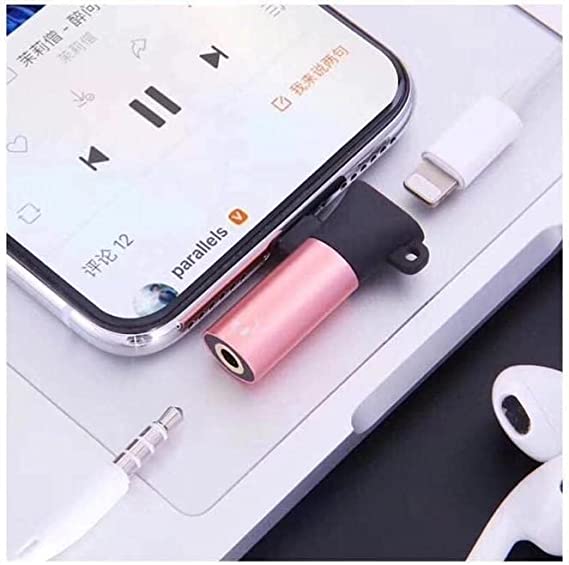 For Iphone 2 In 1 Lightning to 3.5mm Jack Audio AUX + Charge With Key Ring