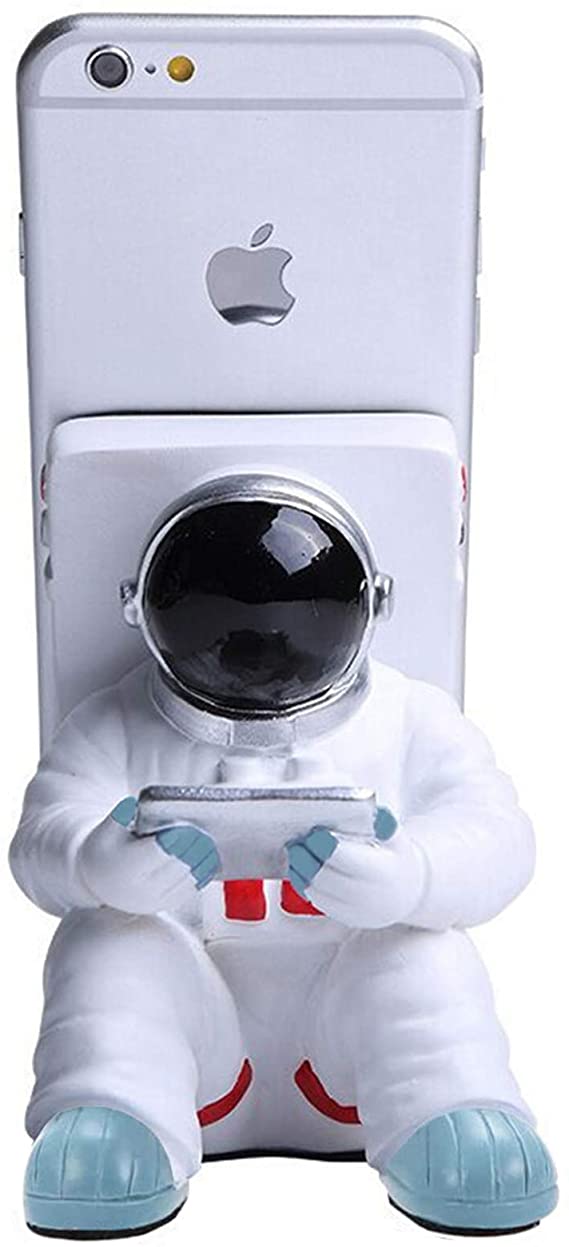 RENYIH Astronaut Phone Holder for Desk, Creative Cell Phone Stand Tablets Phone Holder Adjustable Phone Supporter for iPhone, Ipad, Samsung Phone (A)