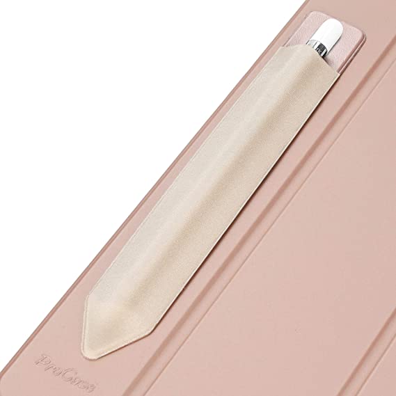 ProCase Pencil Holder Sticker for Apple Pencil 1st and 2nd Gen, Elastic Stylus Pocket Pouch Adhesive Stylus Pen Sleeve Attached to Case for Apple Pencil and Other Stylus Pens -Rosegold
