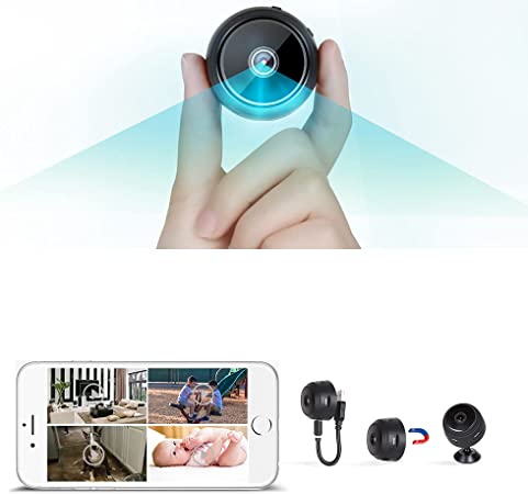 AccLoo Mini WiFi Camera, Security Camera HD 1080P Wireless Portable Small Camera with Motion Detection and Night Version Home Nanny Cam Video Recorder for Indoor Outdoor Use