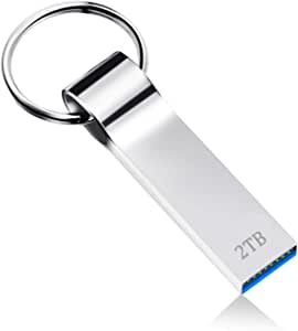 greykey USB Flash Drive 2TB High Speed USB 3.0 Flash Drive Metal USB Drive 2000GB Waterproof Thumb Drive Portable Memory Stick, External Data Storage Jump Drive for PC/Laptop, with Keychain (2000gb)