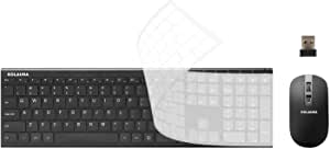 KOLAURA Ultra Thin Rechargeable Wireless Keyboard and Mouse Combo - 35 Working Hour 2.4GHz / 10m for Laptop, PC, Notebook with Keyboard Cover Film | Black