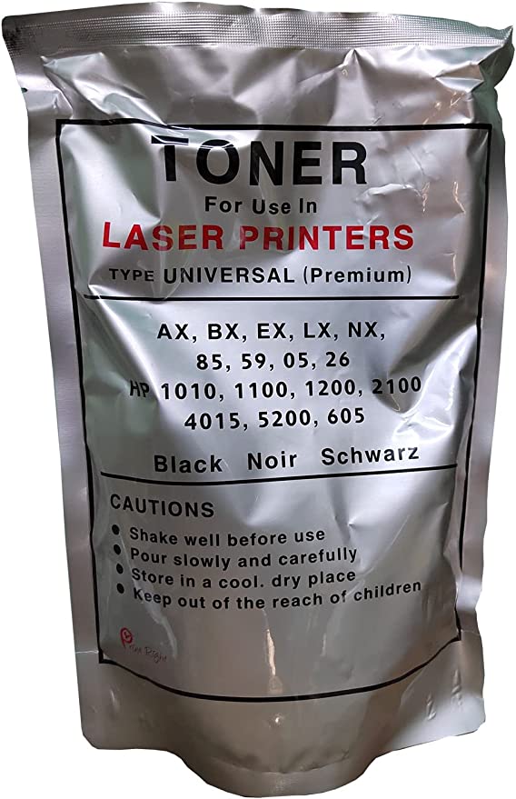 Laser Toner Refill for HP and Canon printers, faxes and Copiers, High Quality 800 grams