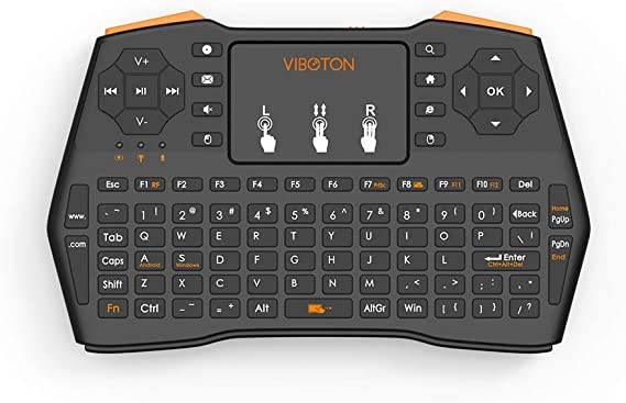 2.4GHz Mini Wireless Keyboard with Touchpad,QWERTY Keyboard,LED Backlit,Portable Keyboard Wireless for laptop/PC/Tablets/Windows/Mac/TV/Xbox/PS3/Raspberry Pi