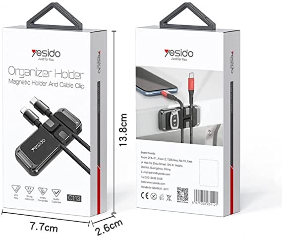 YESIDO C113 Mini Zinc Alloy Magnetic Sheet Cable Clip Car Phone Holder