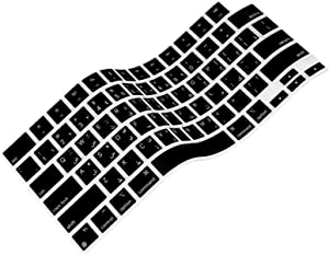 Arisase Ultra Thin Silicone Arabic Language Keyboard Cover Skin for MacBook Pro 14 & 16 M1 Pro & M1 Max Chip (Models: A2442 & A2485) 2021 Released Soft Protective Accessories US Layout (Black)