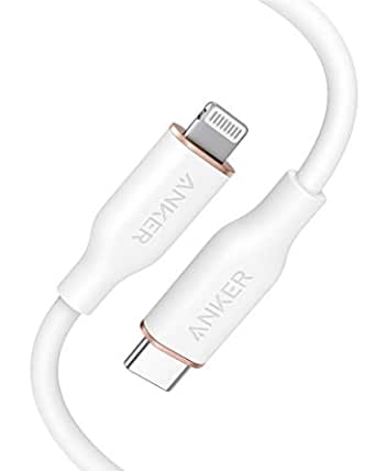 Anker PowerLine III Flow, USB C to Lightning Cable for iPhone 13 13 Pro 12 11 X XS XR 8 Plus [MFi Certified, 3ft, Cloud White] Supports Power Delivery, Silicone Cable (Charger Not Included)