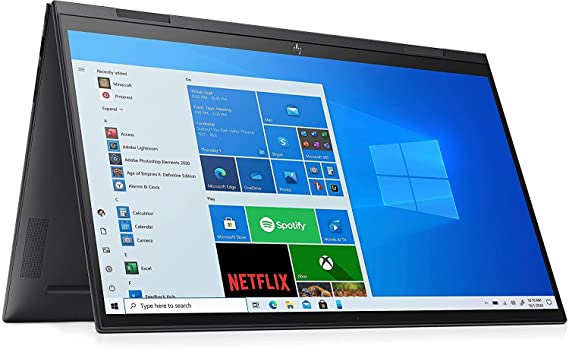 HP ENVY x360 (15.6 Inch / Full HD IPS Touch) 2-in-1 Convertible (AMD Ryzen 5 5500U, 8GB DDR4 RAM, 512GB SSD, AMD Graphics, Windows 10, QWERTZ) Black (15-eu0003ca)