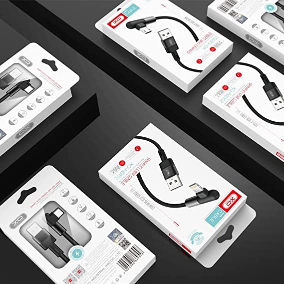 XO NB152 USB Cable Elbow design play game for Apple 1 Meter-Black