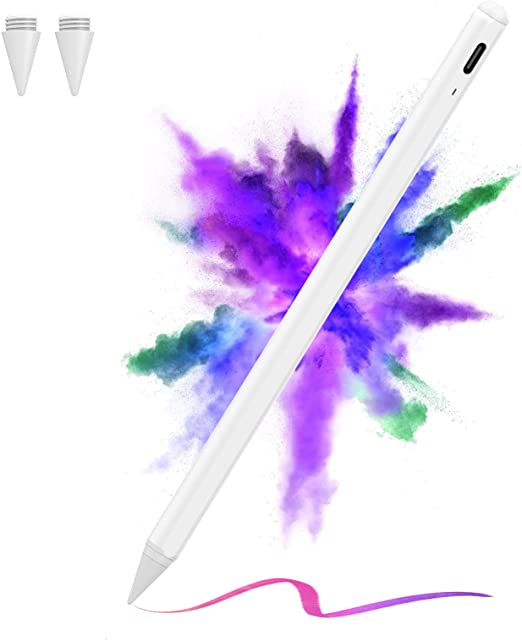 Stylus pen for iPad with Palm Rejection, Tilting Sensitivity, Magnetic Absorption for Apple iPad 6/7/8th, iPad Pro 11'' 1st/2nd, iPad Pro 12.9" 3rd/4th/5th Gen, iPad Mini 5th Gen, iPad Air 3rd/4th Gen