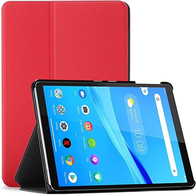 Forefront Cases Cover for Lenovo Tab M8 FHD - Protective Lenovo Tab M8 FHD Case Stand - Red - Slim & Light, Lenovo Tab M8 FHD (2nd Gen) TB-8705F / 8705N Case, Cover