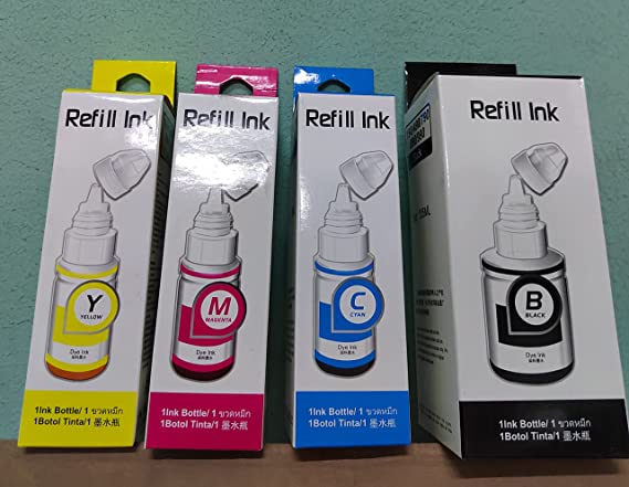 Set of 4 Ink Bottles (135ml/70ml) to replace Canon 190, 490, 790, 890, 990 Compatible/non-OEM for Pixma G Series Printers