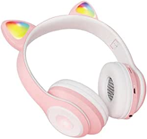 2022 NEW & LATEST CAT EAR HEADSET CT-930 WITH FOUR DIFFERENT COLORS AND 7 LED COLOR (PINK) (PINK)