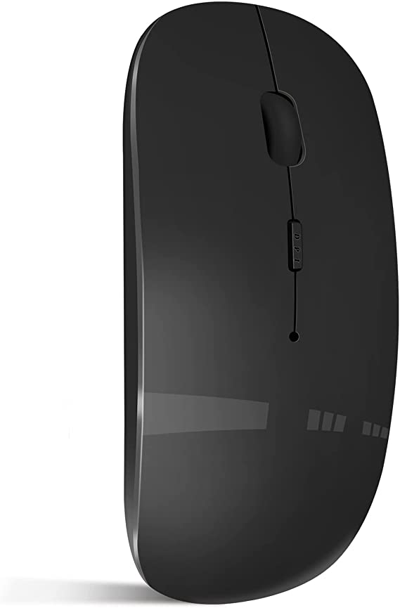 Bluetooth Mouse, Rechargeable Wireless Mouse for MacBook Pro/Air/iPad/Laptop/PC/Mac/Computer, Black