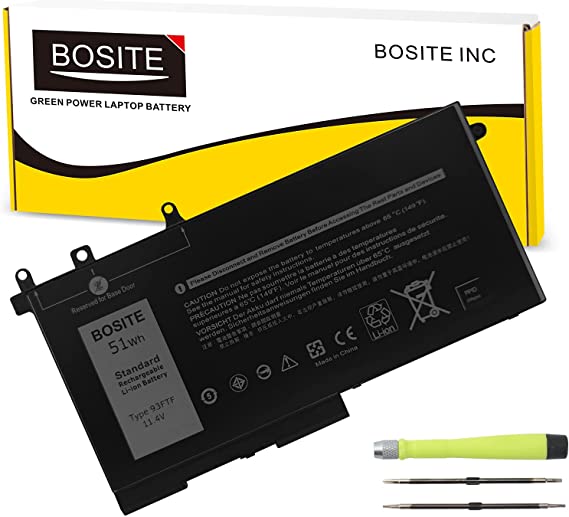 BOSITE 51Wh 93FTF Laptop Battery Compatible with Dell Precision 15 3520 3530 Latitude E5280 E5290 E5480 E5580 E5490 E5491 E5590 E5591 Series D4CMT 4YFVG 83XPC 083XPC 11.4V