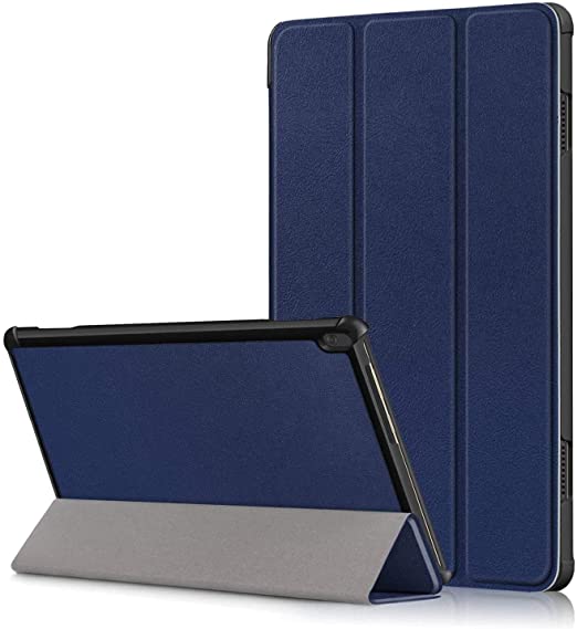 GIOIA BAZAAR Case for Lenovo Tab M10 HD, PU Leather Trifold Stand Slim Fit Smart Cover with Hard Back Case for Lenovo Tab M10/ M10 HD TB-X505F TB-X505L TB-X505X TB-X605L TB-X605F Byju's Tab(Navy Blue)