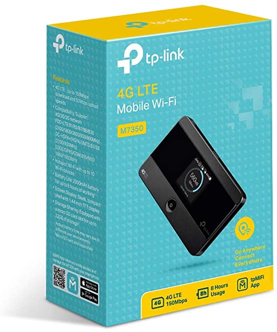 TP-Link M7350 4G Low-Cost Travel Wi-Fi, LTE-Advanced Mobile Wi-Fi Hotspot Share Dual Band Wi-Fi with Up to 10 Devices Long Lasting Battery Easy to Use