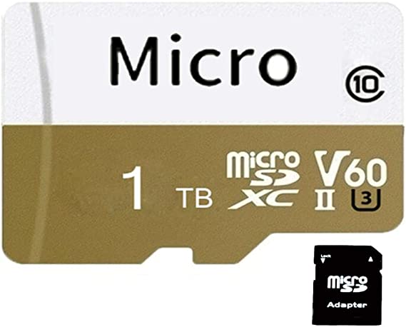 Micro SDXC II Class 10 Memory Card with Adapter, 1TB for Cameras and Smartphones - Olive - White