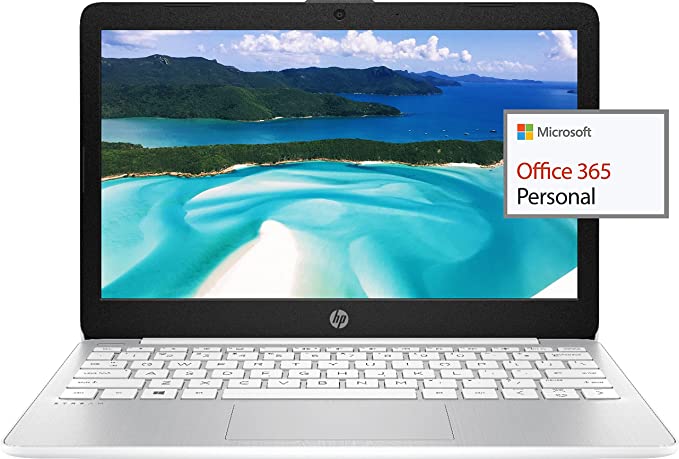 2021 Newest HP 11.6" HD Anti-Glare Laptop, Intel Celeron N4000, 4GB RAM, 64GB eMMC, 1 Year Office 365, Webcam, WiFi, HDMI, Win10 (Google Classroom & Zoom Compatible), Ghost Manta Accessories