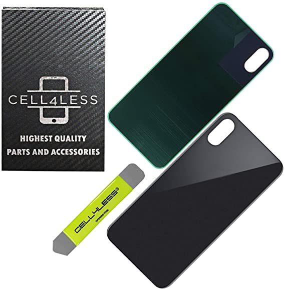 CELL4LESS Back Glass Replacement Compatible with and for The iPhone Xs MAX (Black)