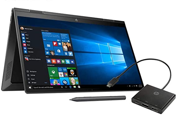 HP 2020 High-end Envy x360 Convertible Touchscreen Laptop (AMD Ryzen 7 4700U, 8GB RAM, 1TB SSD, WiFi 6, Windows 10) - (MPP2.0 Tilt Pen and USB-C Hub Included)