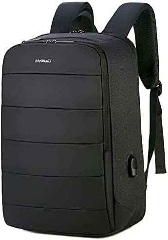 MEINAILI 1810 15.6″ Laptop Backpack With USB Port, Black