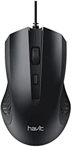 HV-MS752 1200 DPI, 4 Keys, Wired Mouse, Black