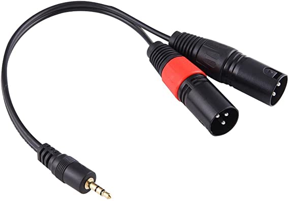 30cm Metal Head 3.5mm Male To 3 Pin XLR CANNON Male Audio Connector Adapter Cable