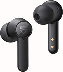 Wireless Earbuds, SOUNDPEATS Q Bluetooth 5.0 Headphones, cVc Noise Cancellation, in-Ear Wireless Charging Earphones with 4 Mics for Clear Calls, 10mm Driver, Hi-Fi stereo Earphones,Total 21Hrs