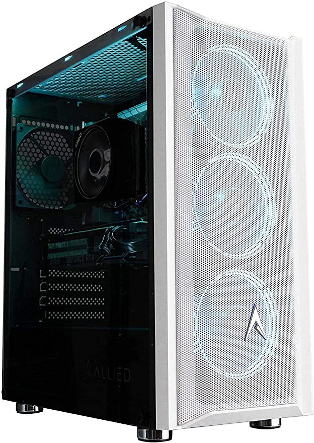 Allied Gaming Patriot Desktop PC: Intel i5-10400F (4.3 GHz Max Boost), RTX 3060 Eagle OC 12GB, 16GB DDR4 2666MHz, 512GB PCI-E NVMe SSD, B460M Motherboard, 750 Watt Power Supply, ARGB Fans, WiFi Ready