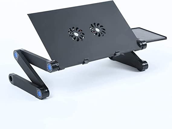 Table for Laptop Stand for Bed and Sofa, Desk Portable Adjustable Laptop Table Stand Up/Sitting with Mouse Pad, Ergonomics Design Aluminum Suitable for Reading Studying