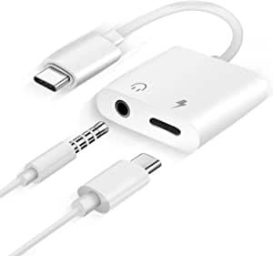 USB C to 3.5mm Headphone and Charger Adapter,Usb C Headphones Adapter Aux to Usb C Compatible with MacBook Pro, Ipad Pro, Huawei Mate 30 PRO,Samsung S10+ OnePlus 7 Pro Pixel 4 XL.