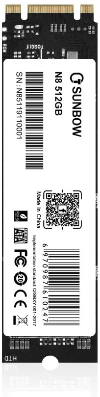 TC SUNBOW 512GB 2280mm SATA III 6G M.2 2280 NGFF SSD Solid State Drive N8 512GB