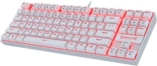 REDRAGON K552 KUMARA Gaming Mechanical Keyboard - [Red Switch] - Red LED - White