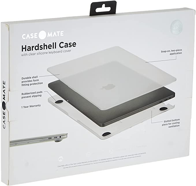 Case-Mate - 16-inch MacBook Pro 2019 Snap-On Case - Fine, Light, Non-slip Pads, Front and Rear Protection (Clear)