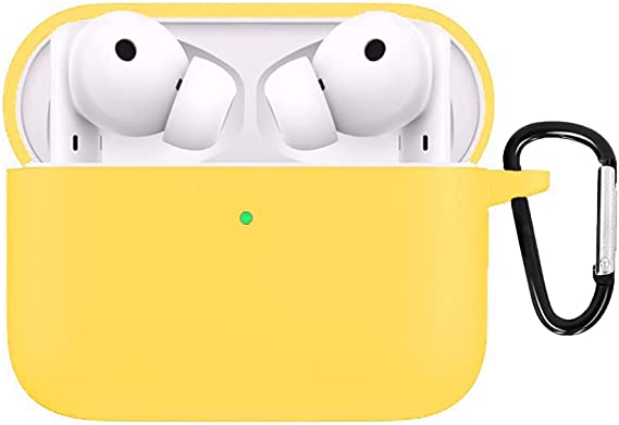 Case Cover Compatible with HONOR Earbuds 2 SE Case, Silicone Shockproof Case Cover for Honor 2SE With Hook (Yellow)