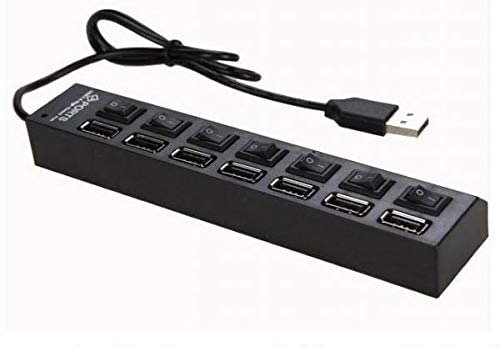 Black 2.0 High Speed 7 Port Usb Hub On/off Sharing Switch For Laptop Pcamazon19297