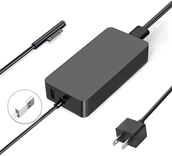 Surface Pro Charger 65W Microsoft Surface X 8 7 7+ 6 5 4 3 Power Supply Laptop 1706 1796 1800 Surface Go 1 2 Surface Laptop 4 3 2 i5 7200U i7 7660U Surface Book [Upgraded Version] Adapter by Soumage