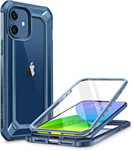 SUPCASE Unicorn Beetle EXO Pro Series Case for iPhone 12 Mini (2020 Release) 5.4 Inch, with Built-in Screen Protector Premium Hybrid Protective Clear Bumper Case(Aqua)