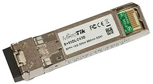 Mikrotik RouterBOARD S+85DLC03D, SFP+ transceivers 10G SFP+ transceiver with a 850nm Dual LC connector for up to 300m Single Mode fiber connections, with DDM