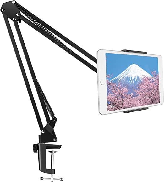 SHOPEE Overhead Tripod Mobile Tablet Stand for Table Bed | Aluminum gooseneck Phone Flexible Holder with Strong Long arm 360 Degree Rotation for Home, Office Compatible Size 4 to 10.6 inch