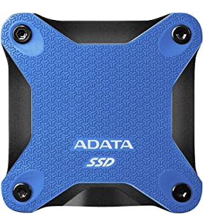 ADATA SD600Q 480GB Ultra-Speed Portable Durable External SSD - Up to 440MB/s - 3D NAND USB3.2 Blue (ASD600Q-480GU31-CBL)