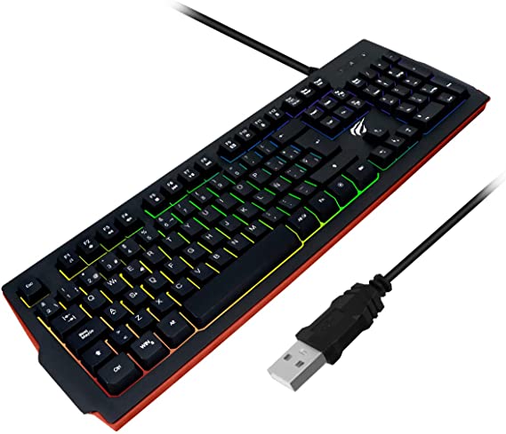 Havit KB866L Gaming RGB Keyboard Multi Function Backlit Gaming Keyboard – Black & Red