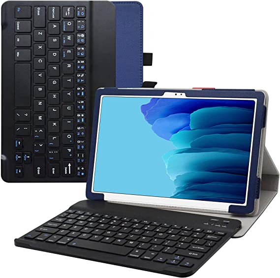 LiuShan Compatible with Samsung Galaxy Tab A7 Wireless Keyboard Case,Detachable Wireless Keyboard Standing PU Leather Cover for 10.4" Samsung Galaxy Tab A7 10.4 (2020) T500 T505 tablet,Blue