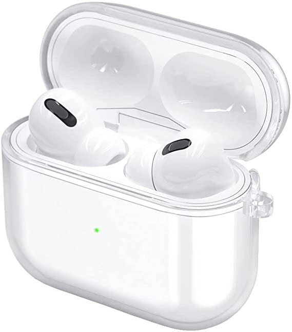 CisyJayor Compatible with Airpods 3 2021 3rd Generation Case Cover, Soft Clear TPU Transparent Protective Shockproof Case Designed with Keychain for AirPod 3 Charging Case (Front LED Visible) White