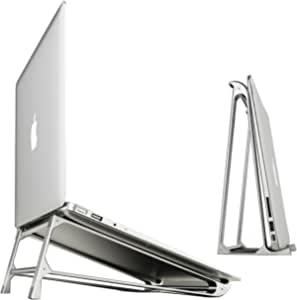Vertical Laptop Stand，Aluminum Laptop Riser，iPad Holder，2 in 1 Computer & Notebook Lift for Space-Saving and Reading, Compatible with MacBook Air Pro and All Universal 10-17'' Notebook& Tablets