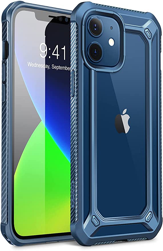 SUPCASE Unicorn Beetle EXO Series Case for iPhone 12 Mini (2020 Release) 5.4 Inch, Premium Hybrid Protective Clear Bumper Case (Aqua)