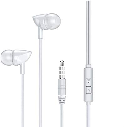 Remax RW-106 Wired Stereo Earphones with One-Button Control - White