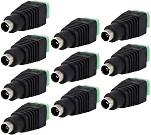 10 Piece DC Female to AV Screw Terminal Block Connector Kit for Power Adapter
