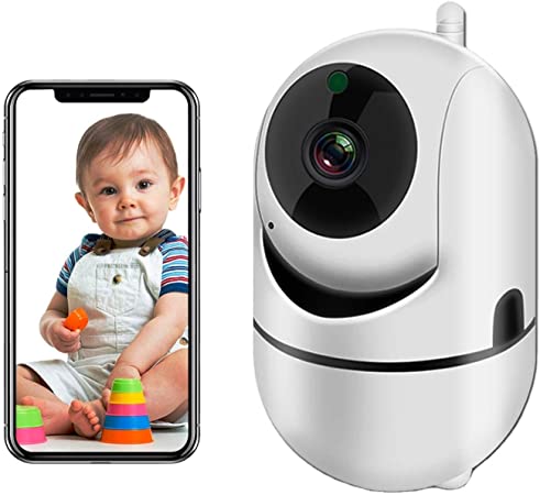 WiFi Security Camera 1080P HD Baby Monitor with Sound Motion Detection 2-Way Audio,Pan/Tilt/Zoom WiFi Surveillance Camera,Wireless Home Baby Cam with Night Vision (White)